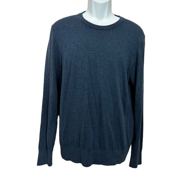 Tommy John Second Skin Crewneck Sweater Sz Medium Blue Cotton Blend - Picture 1 of 5